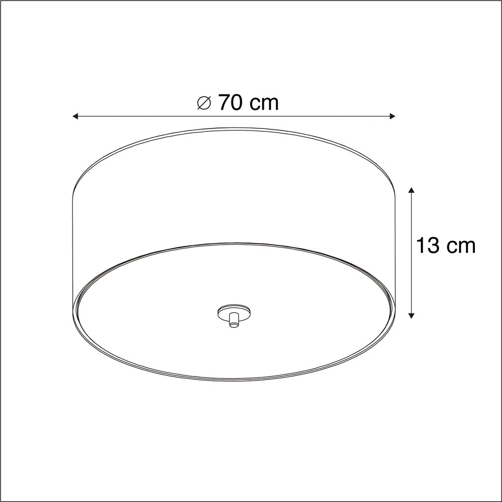 Candeeiro de teto rústico cinzento 70 cm - Drum Moderno,Country / Rústico