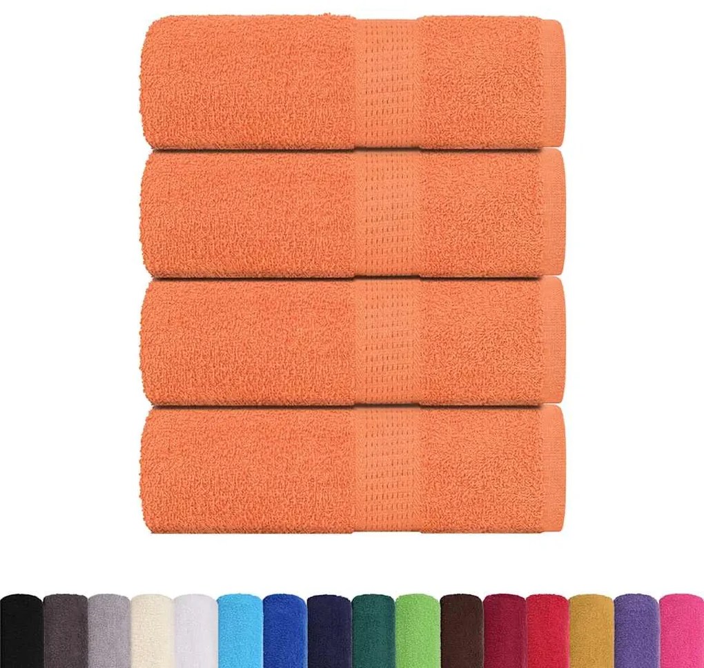 Toalhas de mãos 4 pcs 30x30 cm 360 gsm 100% algodão laranja