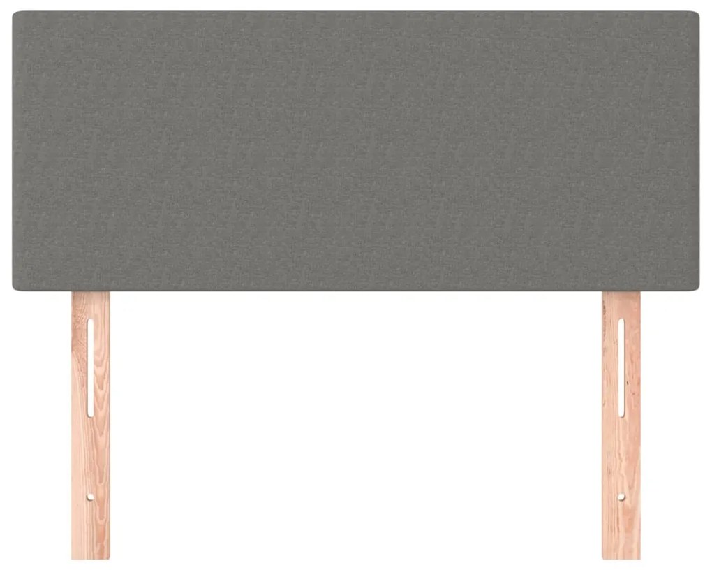 Cabeceira de cama tecido 100x5x78/88 cm cinzento-escuro