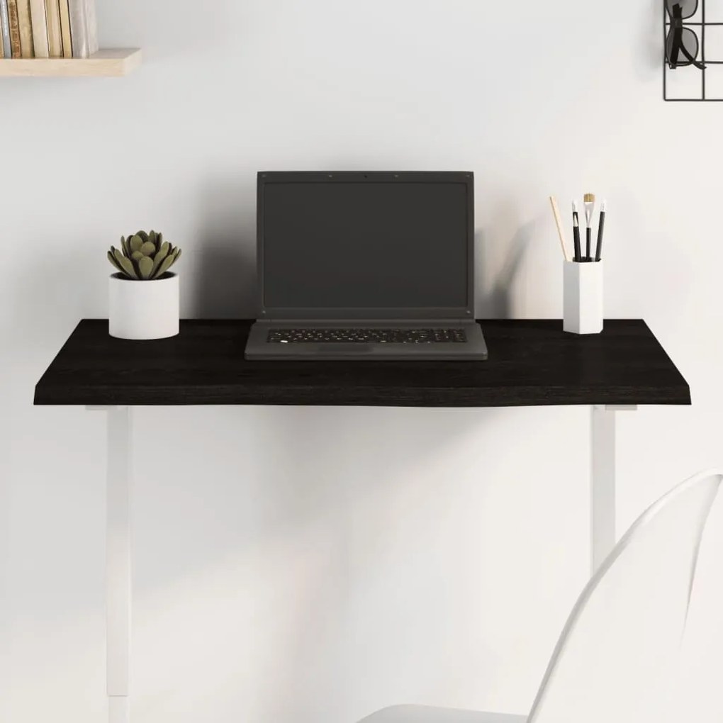 vidaXL Tampo de mesa 80x50x2 cm carvalho tratado castanho-escuro