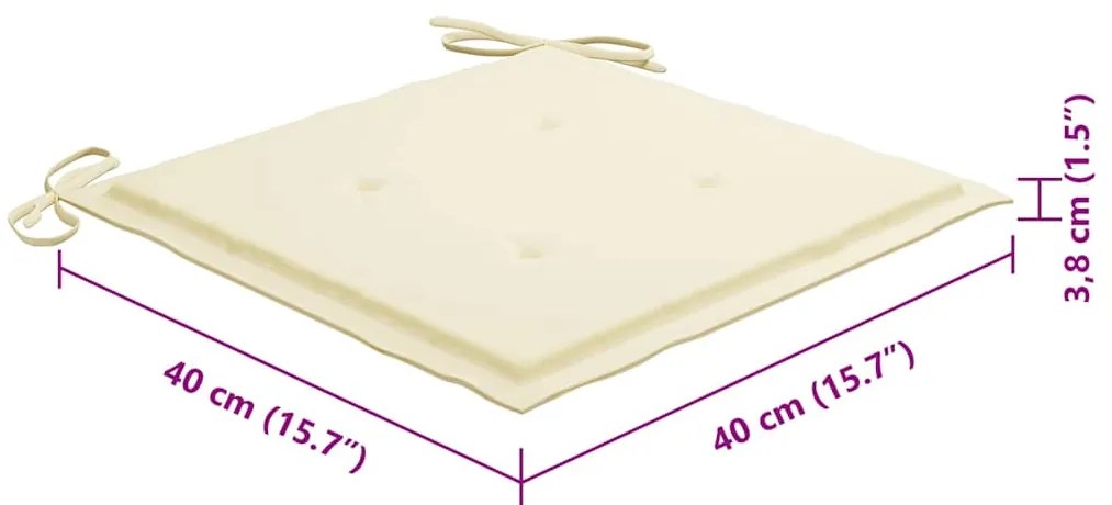 Cadeiras de exterior dobráveis 8pcs c/ almofadões acácia maciça