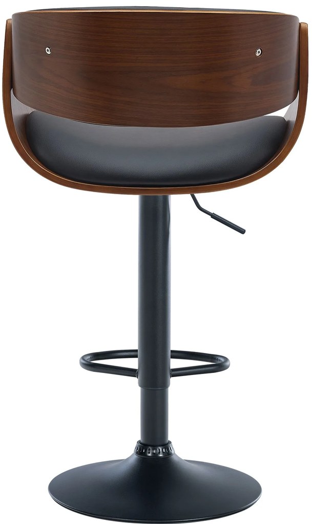 Banco de bar Portmore em couro sintético 52 x 87-108 x 52 cm Cor Nogueira + Preto