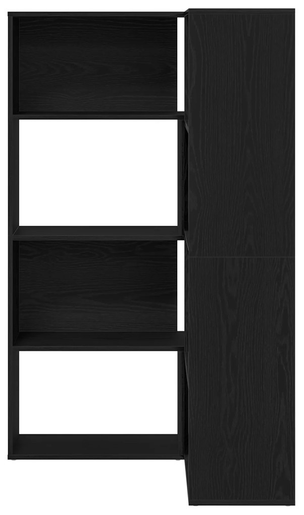 Armário de Canto vidaXL Preto Carvalho 140x30x140 cm Madeira de Engenh