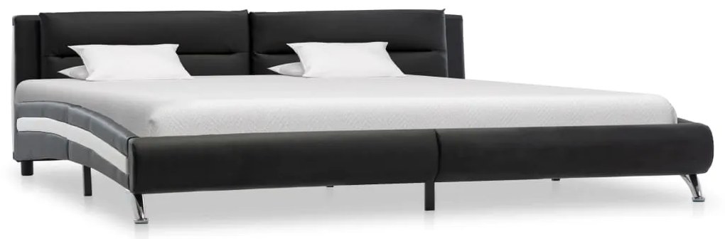 vidaXL Estrutura de cama 140x200 cm couro artificial preto