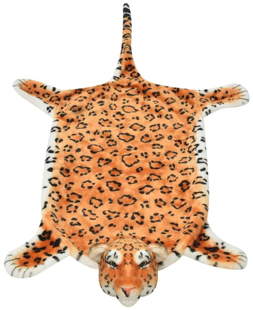 Tapete leopardo de pelúcia, 139 cm, castanho