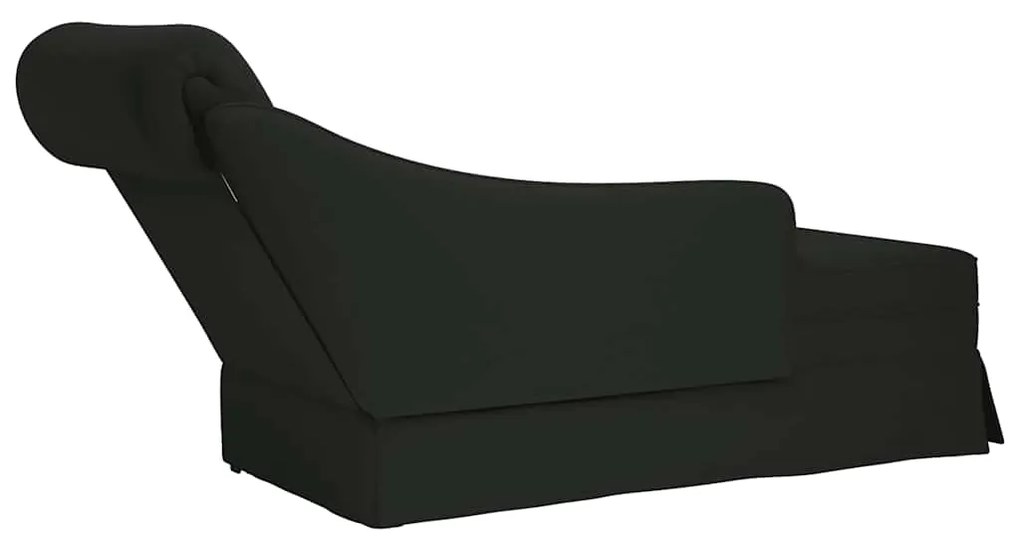 Chaise lounge c/ reforço/apoio de braços direito veludo preto