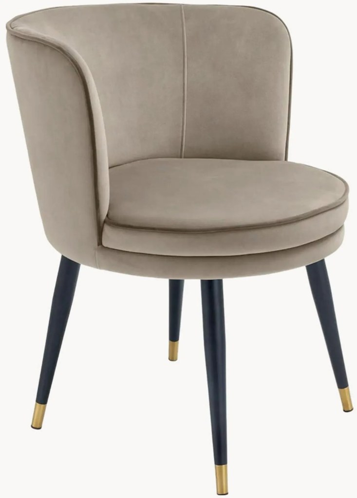 Cadeira de jantar com braços em veludo Grenada