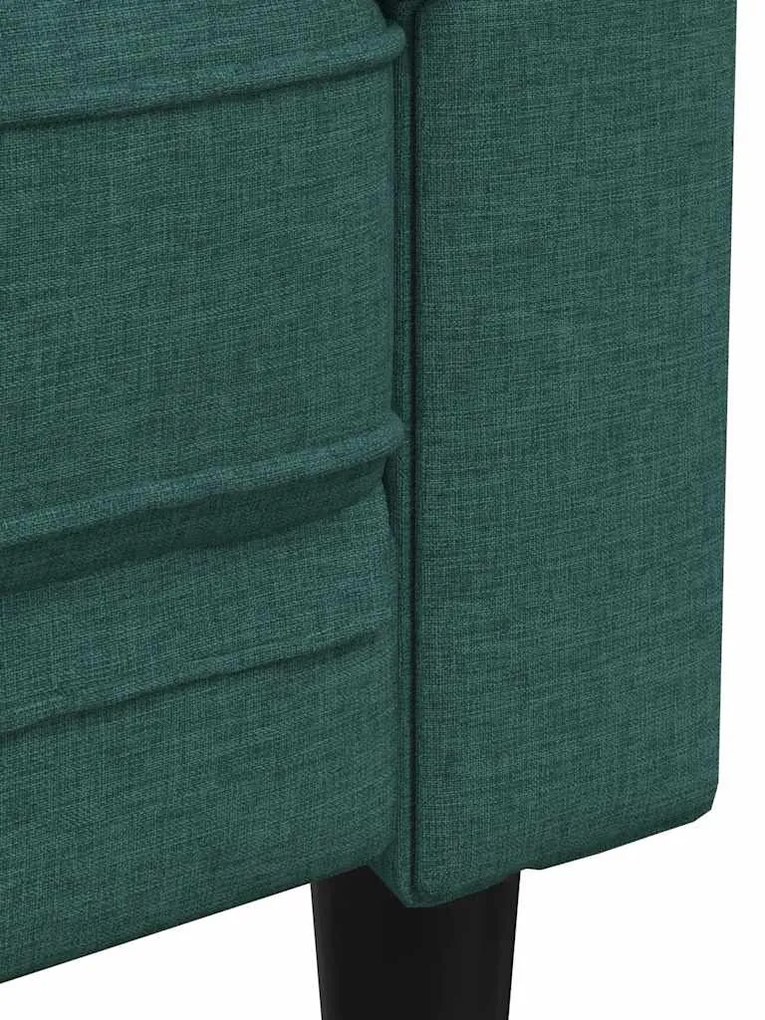 Sofá chesterfield tecido verde-escuro