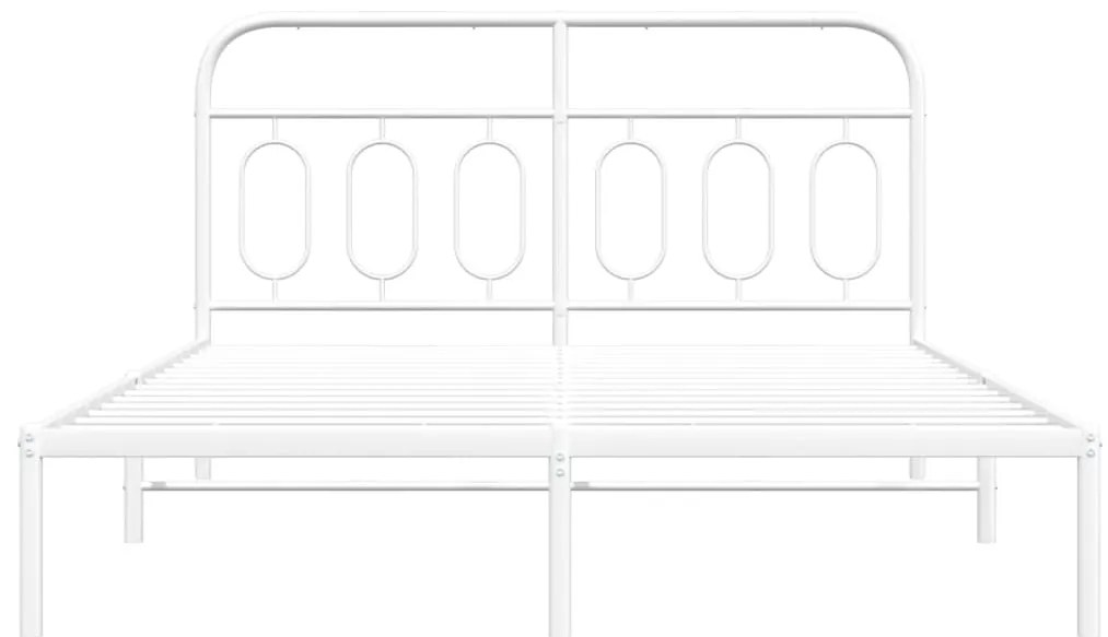 Estrutura de cama com cabeceira 135x190 cm metal branco