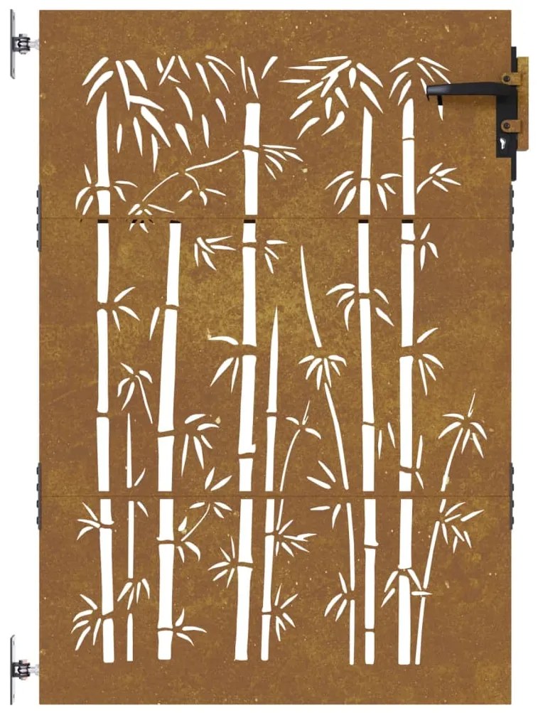 Portão de jardim 85x125 cm aço corten design bambu