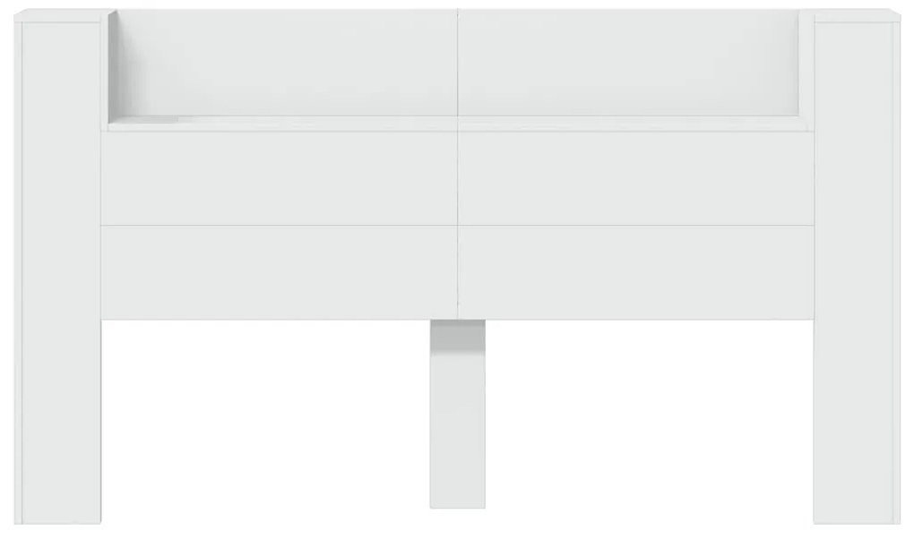 Armário de cabeceira com luzes LED 180x16,5x103,5 cm branco