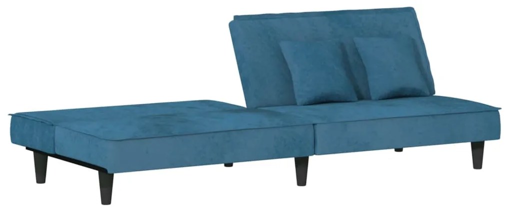 Sofá-cama veludo azul