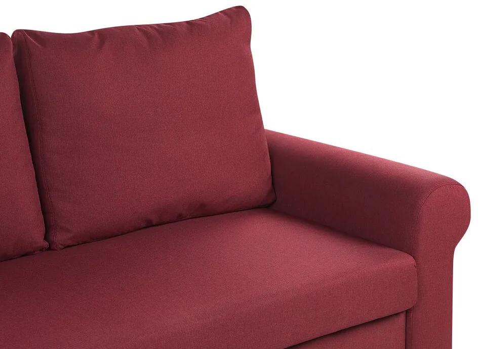 Sofá-cama de 2 lugares em tecido vermelho SILDA  Beliani