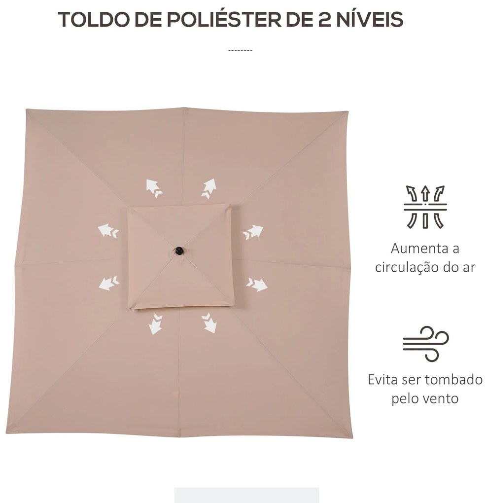 Chapéu de Sol de Aço com Teto Duplo Chapéu de Sol com Sistema de Polia