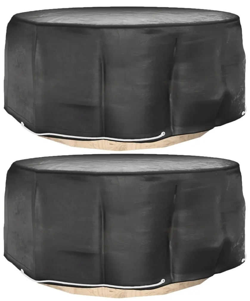 Capas p/ mobília de jardim 2 pcs c/ 10 ilhós Ø260x90 cm redondo