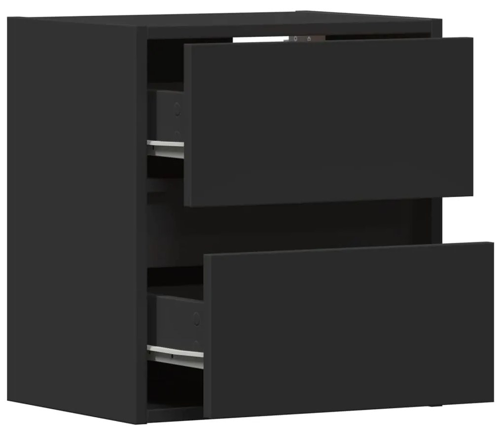 Móvel de parede para TV com luzes LED 41x31x45 cm preto