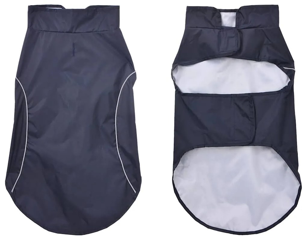 Capa de chuva para cães com tiras reflectoras azul-marinho XL