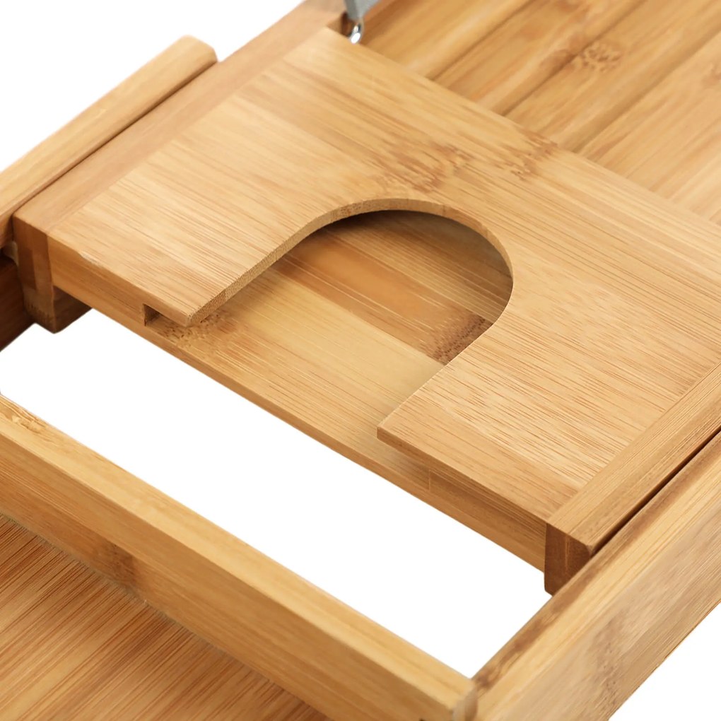 Suporte para banheira em bambu 75-109 x 4,5 x 23 cm cor natural