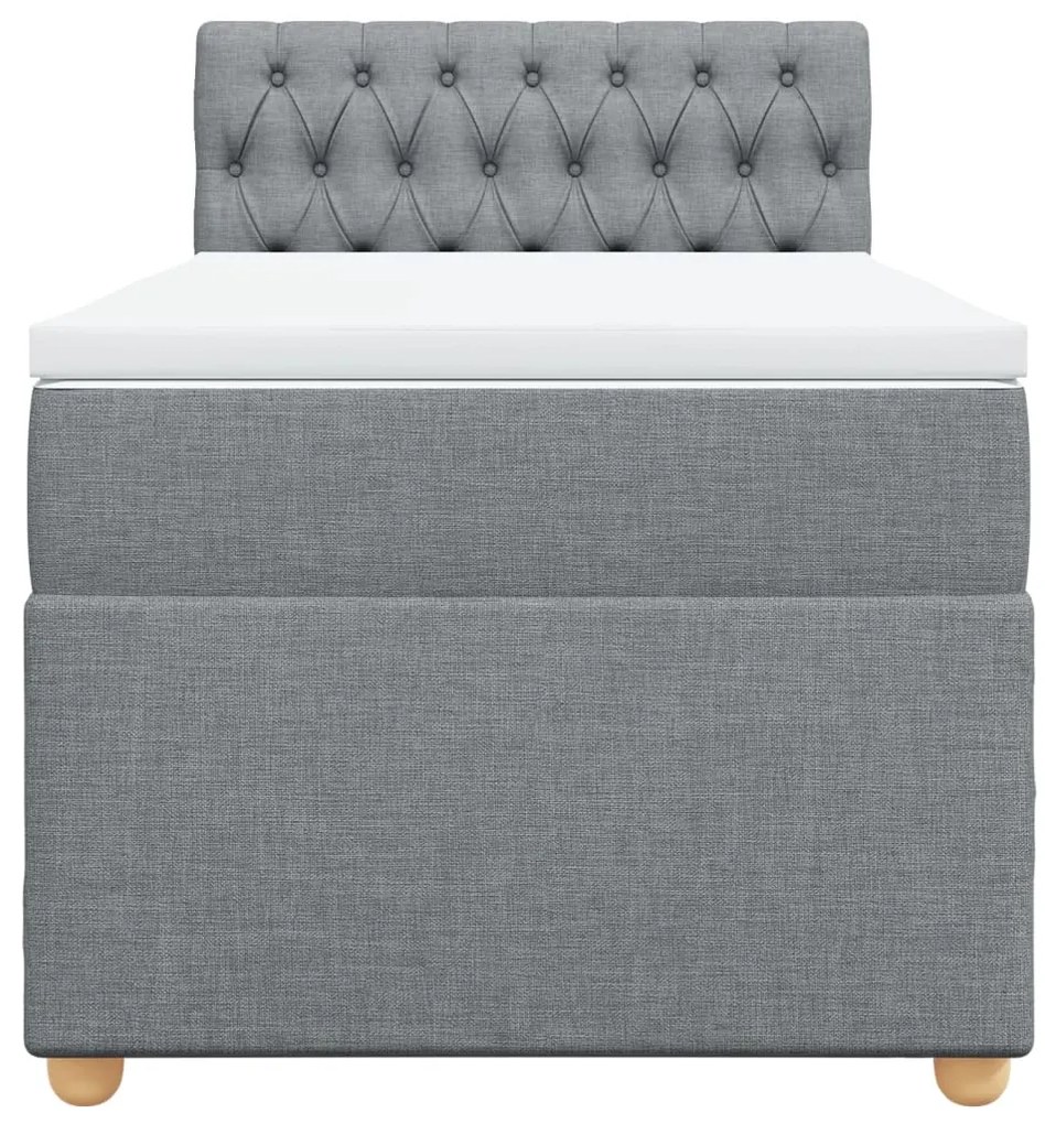 Cama com molas/colchão 90x190 cm tecido cinzento-claro