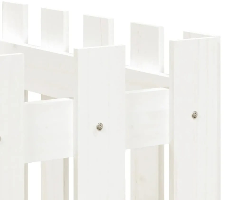 Canteiro elevado design cerca 200x50x70 cm pinho maciço branco
