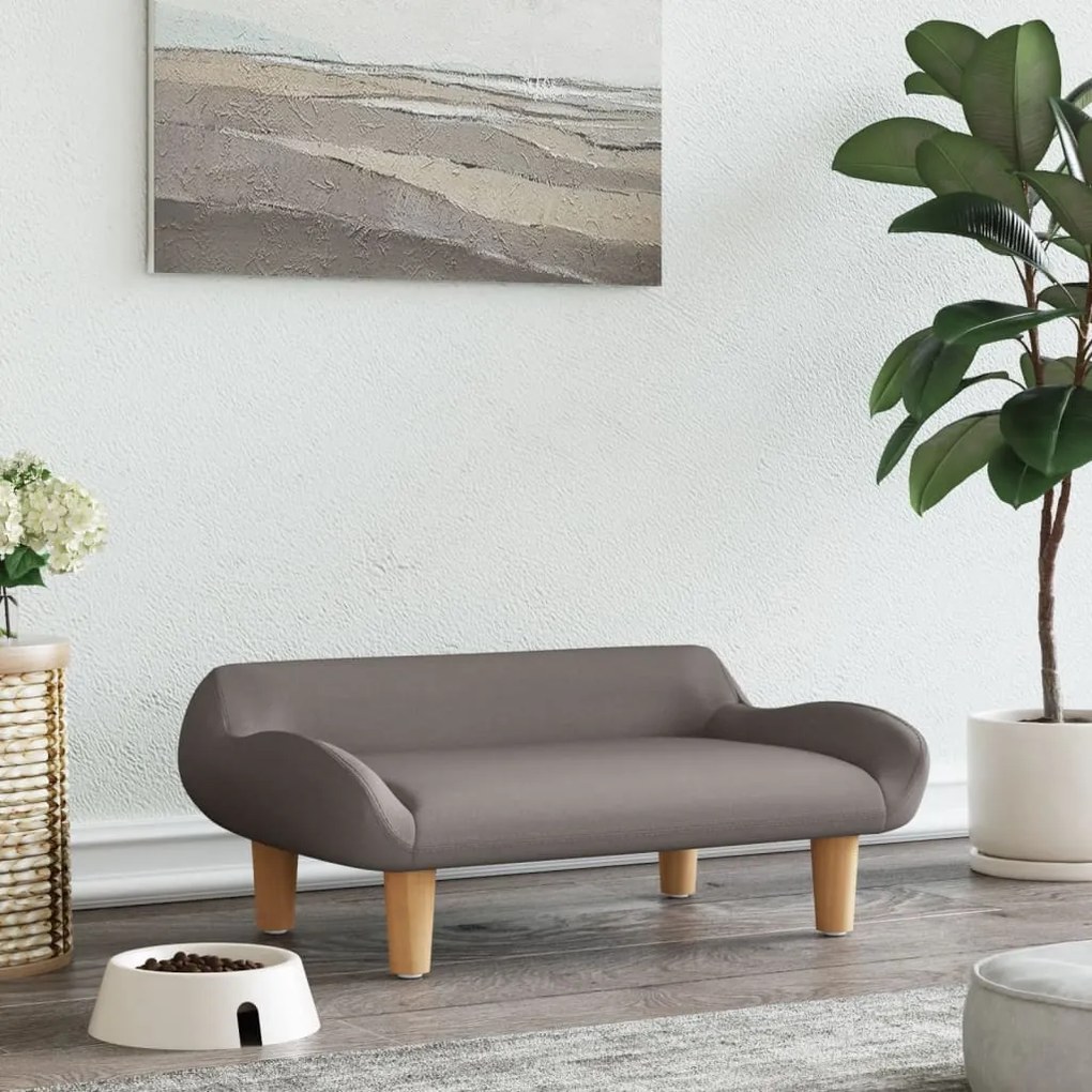 vidaXL Cama para cães 70x40x24 cm tecido cinzento-acastanhado