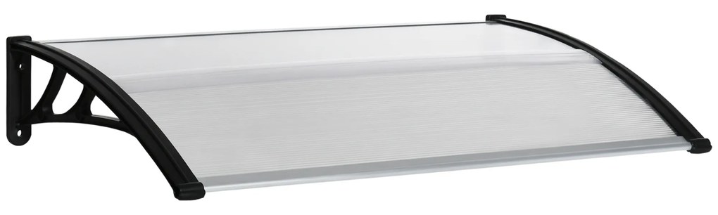 Outsunny Marquise Externa para Janelas e Portas em Policarbonato e Alumínio 110x60x18 cm Transparente | Aosom Portugal