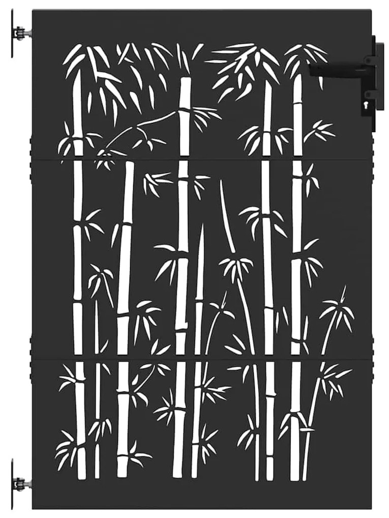 Portão de Jardim Preto 105 x 150 cm Aço com Revestimento em Pó