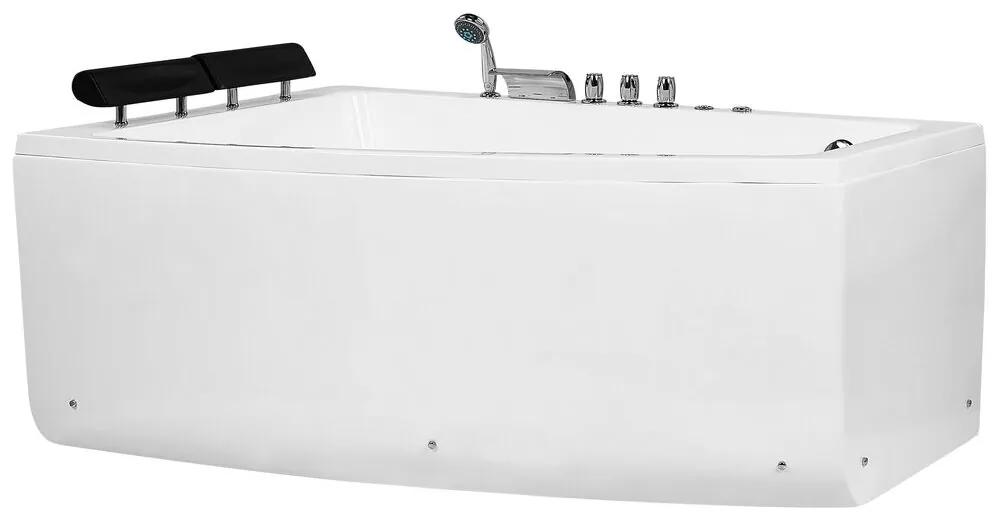 Banheira de hidromassagem de canto versão à direita em acrílico branco 182 x 122 cm SERRANA Beliani