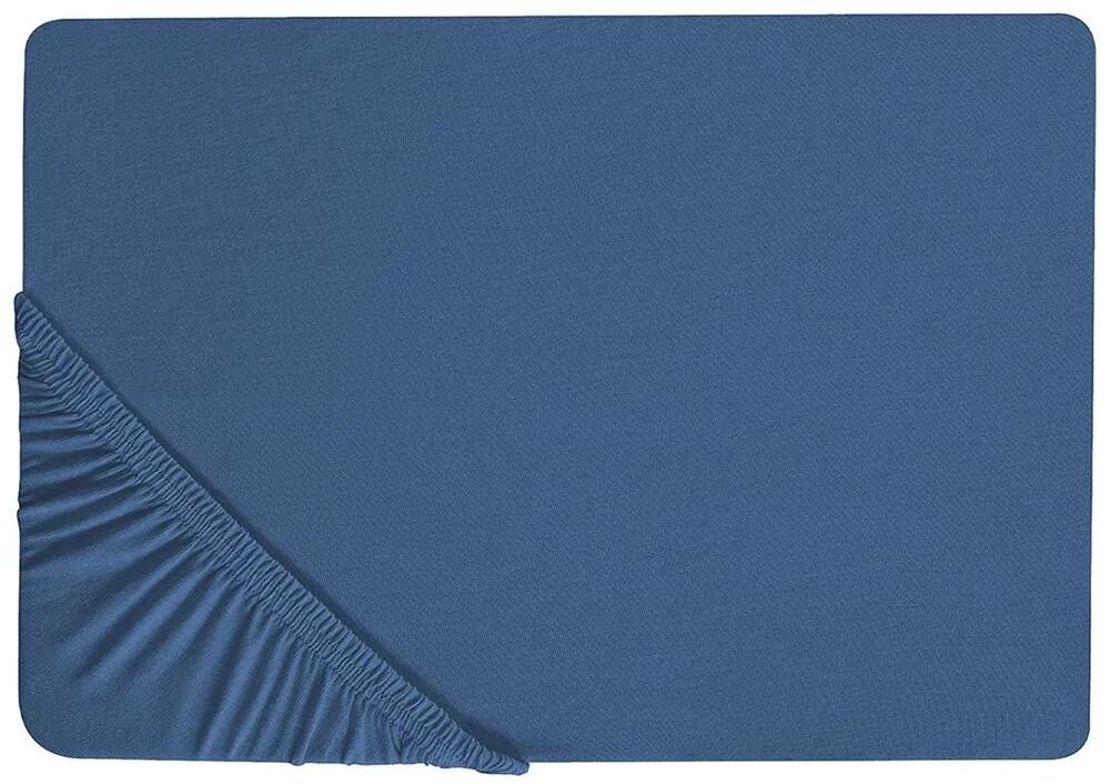 Lençol-capa em algodão azul marinho 160 x 200 cm JANBU Beliani