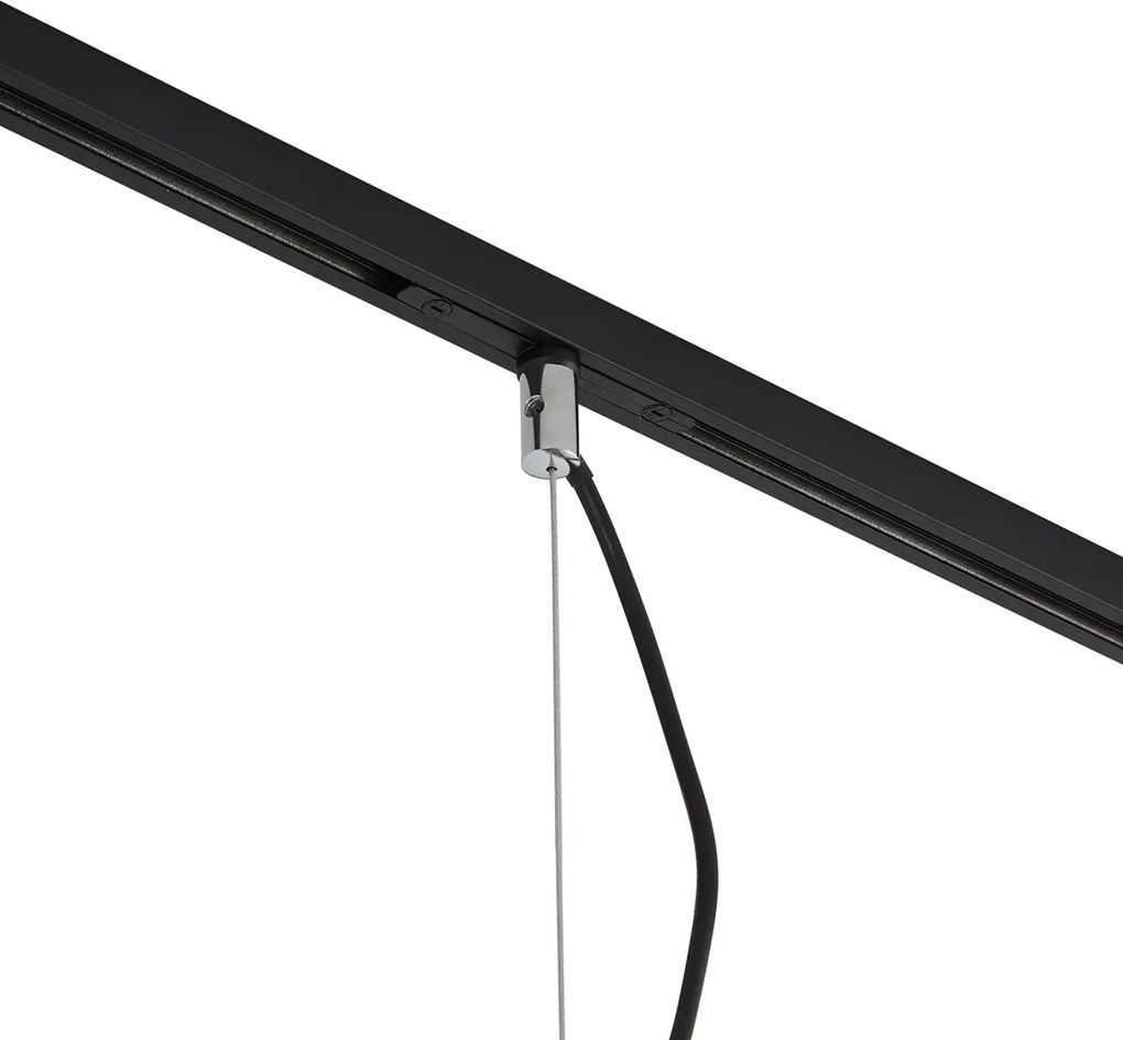 Candeeiro Suspenso de Design Cromado Escuro para Sistema de Calha Monofásico - Slimline Sara