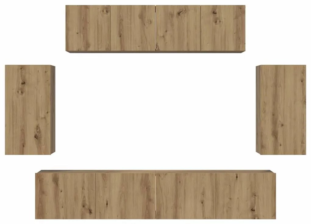 Conjunto de móvel de TV 6 pcs carvalho artisiano