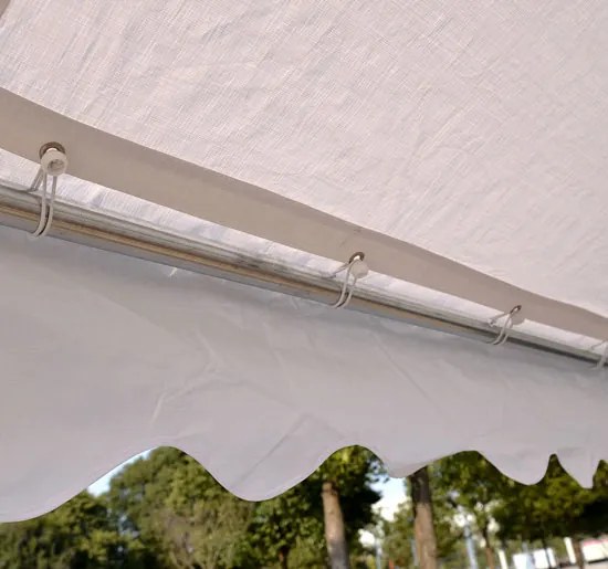 Tenda para Festas 400x400x280cm para Exterior Campismo Casamentos com 4 Janelas e 2 Portas Branco