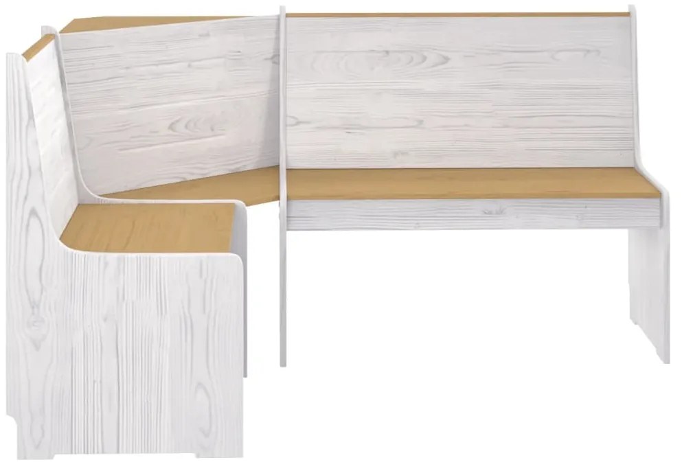 3 pcs conjunto de jantar REINE pinho maciço castanho mel/branco