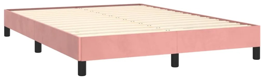 Estrutura de cama 140x190 cm veludo rosa