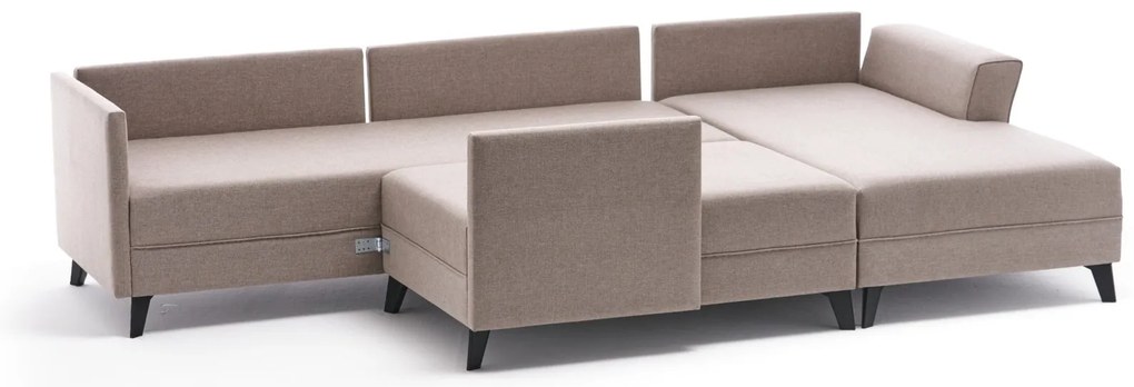 Sofá-Cama de Canto Eris – Creme – 300 x 78 x 202 cm