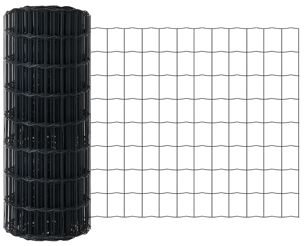 Euro Fence com 22 Postes U Cinza 0,4x50 m Aço