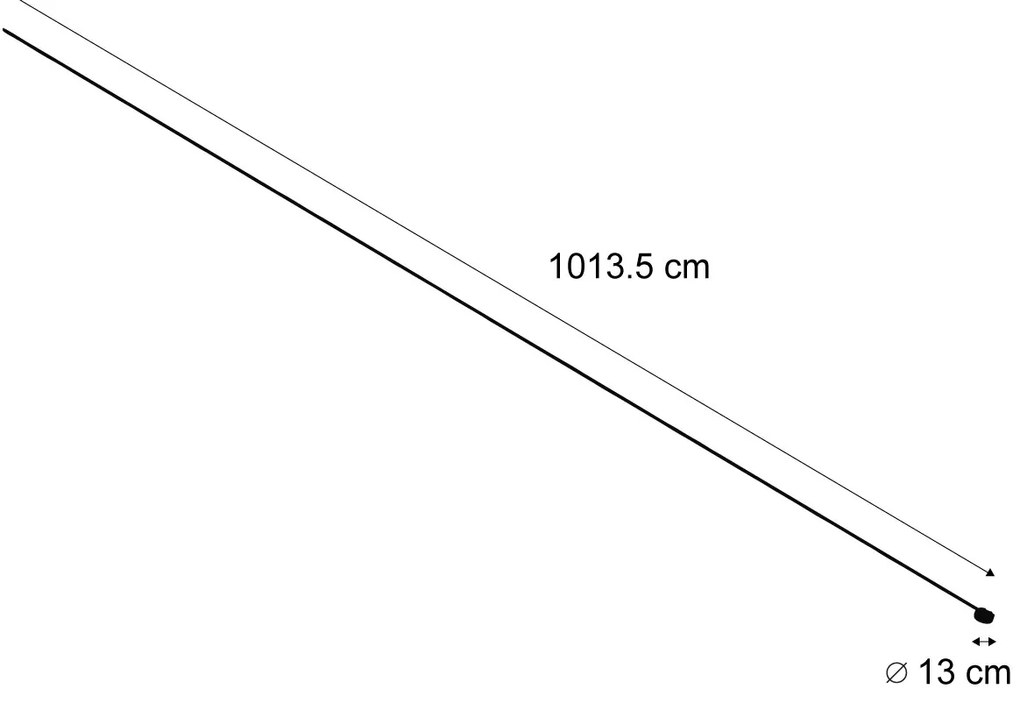Sistema de iluminação de trilho moderno preto monofásico 1000 cm com fonte de alimentação redonda - Magnetic