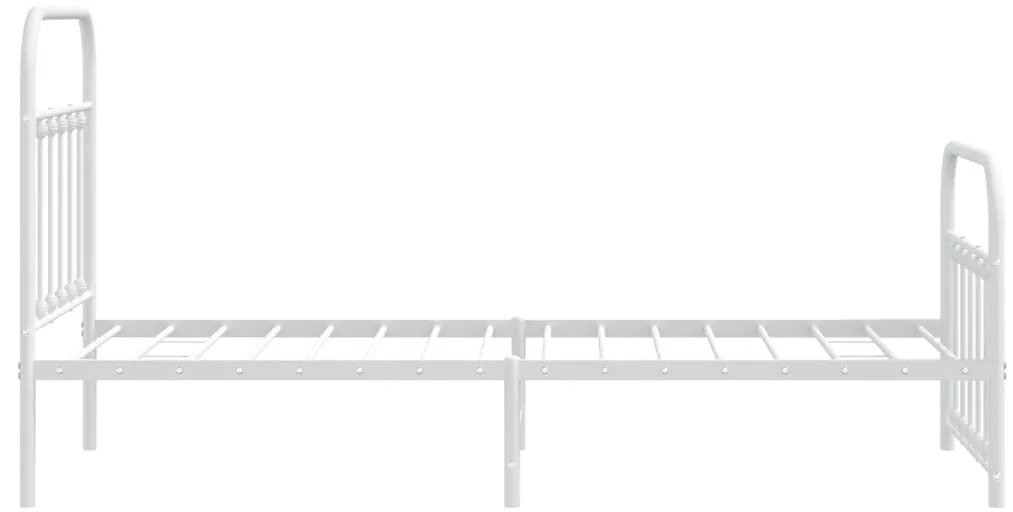 Estrutura de cama com cabeceira e pés 90x200 cm metal branco