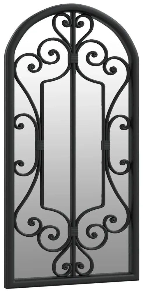 Espelho de jardim p/ uso exterior ferro 70x30 cm preto