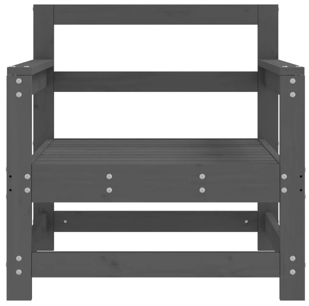 Cadeiras de jardim 2 pcs madeira de pinho maciça cinzento