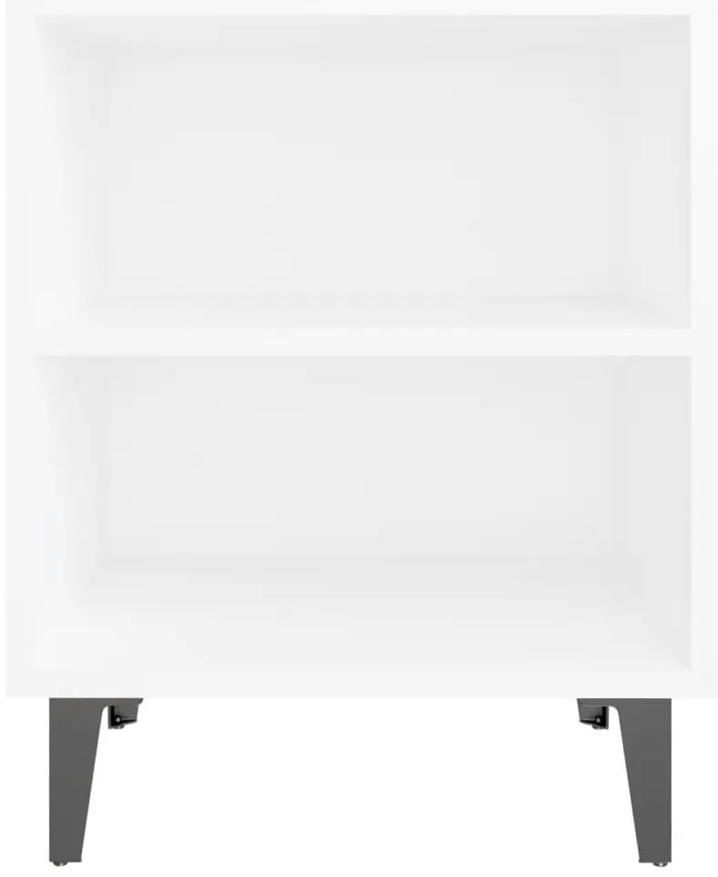 Mesa de cabeceira com pernas em metal 40x30x50 cm branco