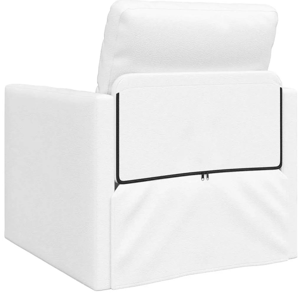Sofá Cama de Chão 2 em 1 Branco 74x77x81 cm Couro Sintético