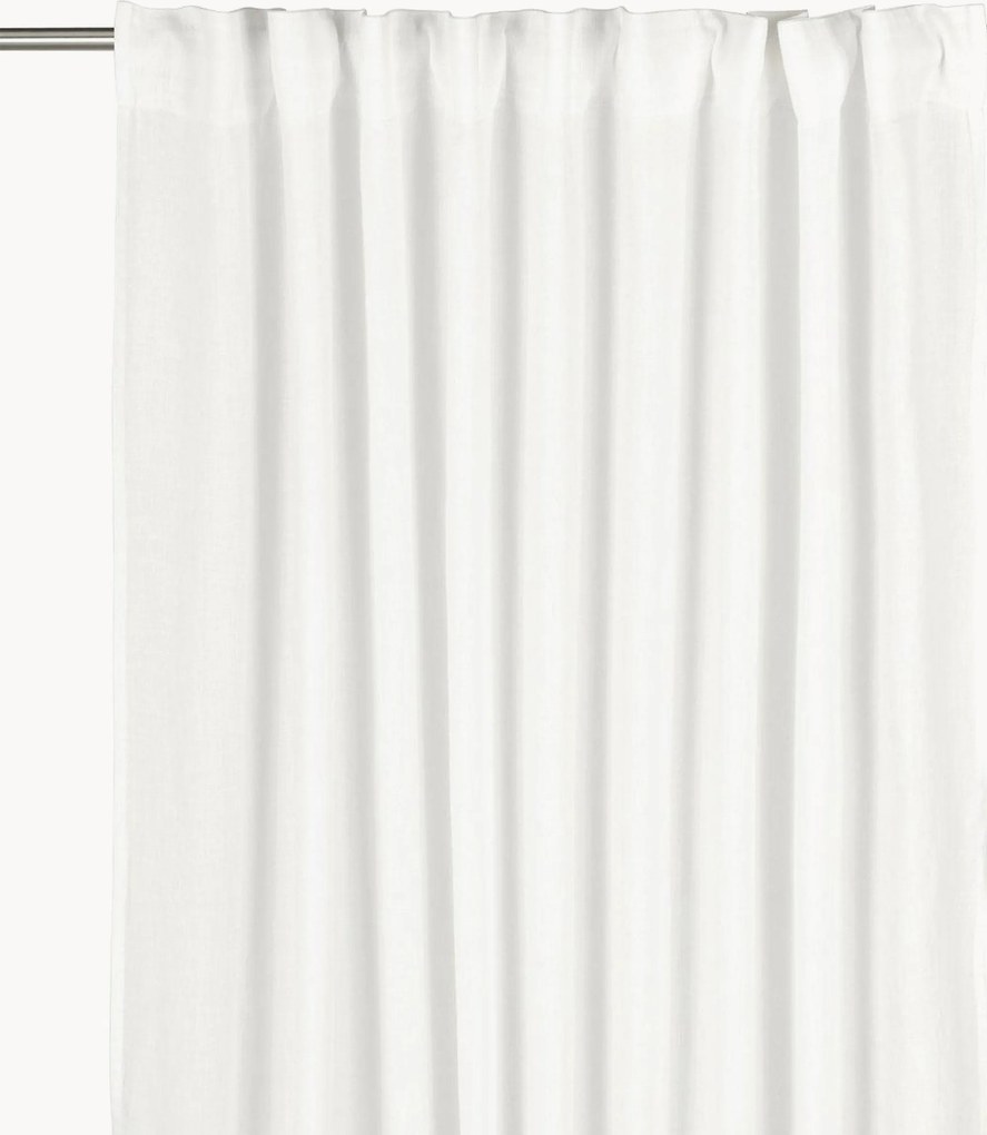 Cortinas opacas de linho com multi-banda Julie, conjunto de 2, L 145 cm