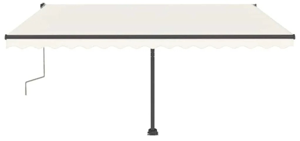 Toldo retrátil manual com LED 400x300 cm cor creme