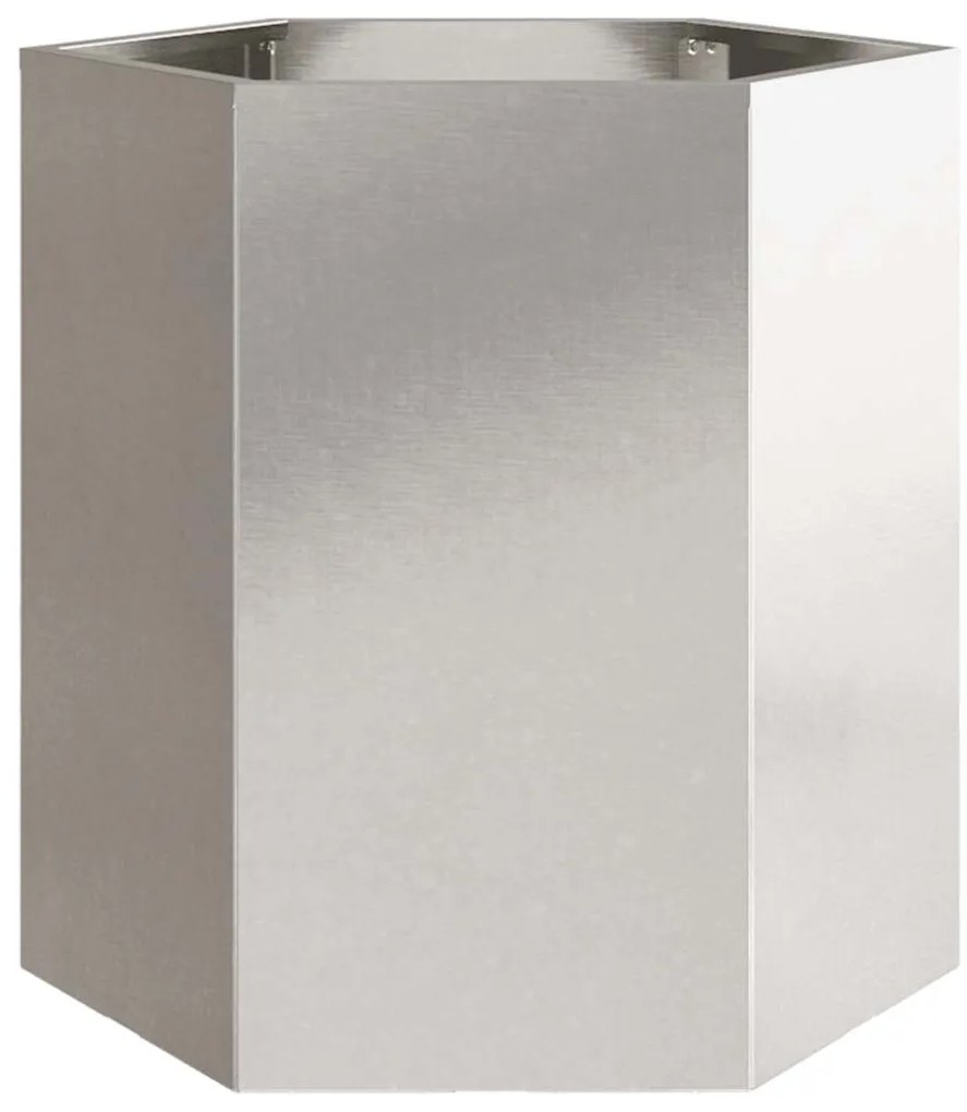 Vaso/floreira de jardim hexagonal 46x40x45 cm aço inoxidável