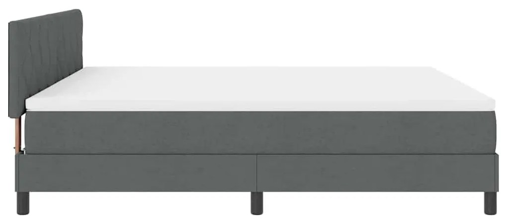 Cama Box com Colchão &amp; LED Cinza Escuro 180x200 cm Tecido