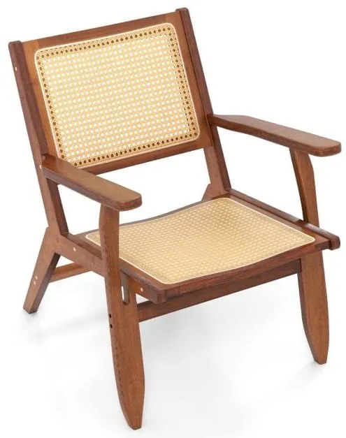 Buffet de Cozinha com 2 Portas de Cana e 4 Pés de Metal Buffet Bohemian com Prateleira Ajustável para Sala de Estar Sala de Jantar Marrom