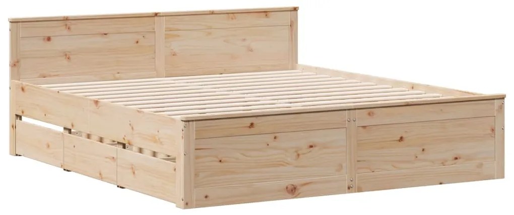 Cama com estante sem colchão 180x200 cm pinho maciço