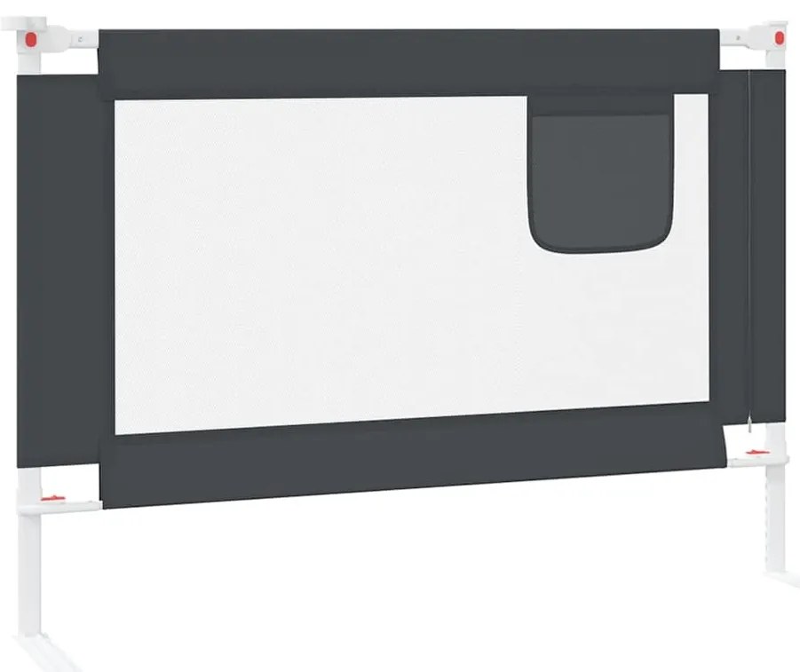 Barra segurança p/ cama infantil tecido 90x25 cm cinza-escuro