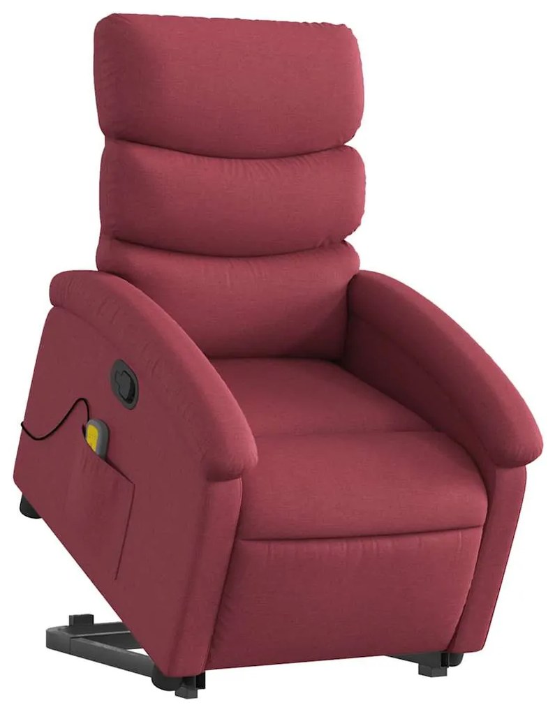 Poltrona de massagens reclin. elevatória tecido vermelho tinto